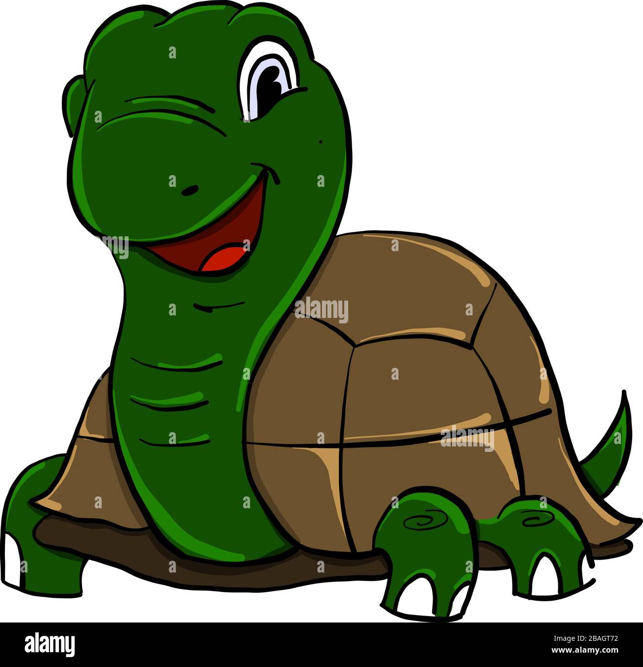 Funny turtle, illustration, vector on white background Stock Vector ...