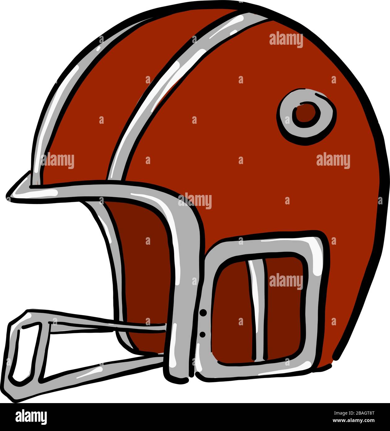 Rugby helmet, illustration, vector on white background Stock Vector