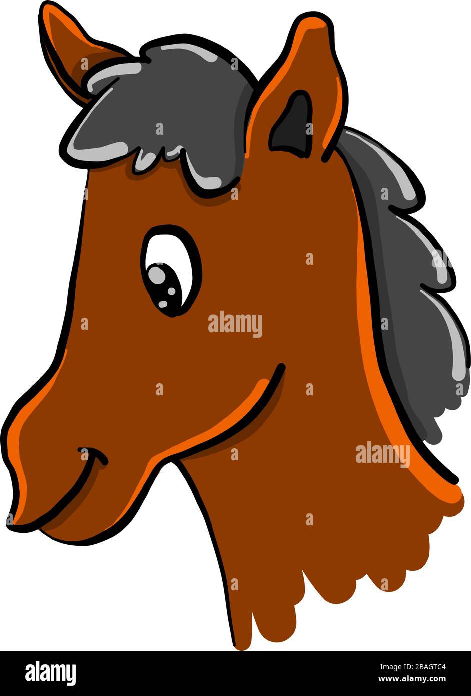 Horse head, illustration, vector on white background Stock Vector Image ...