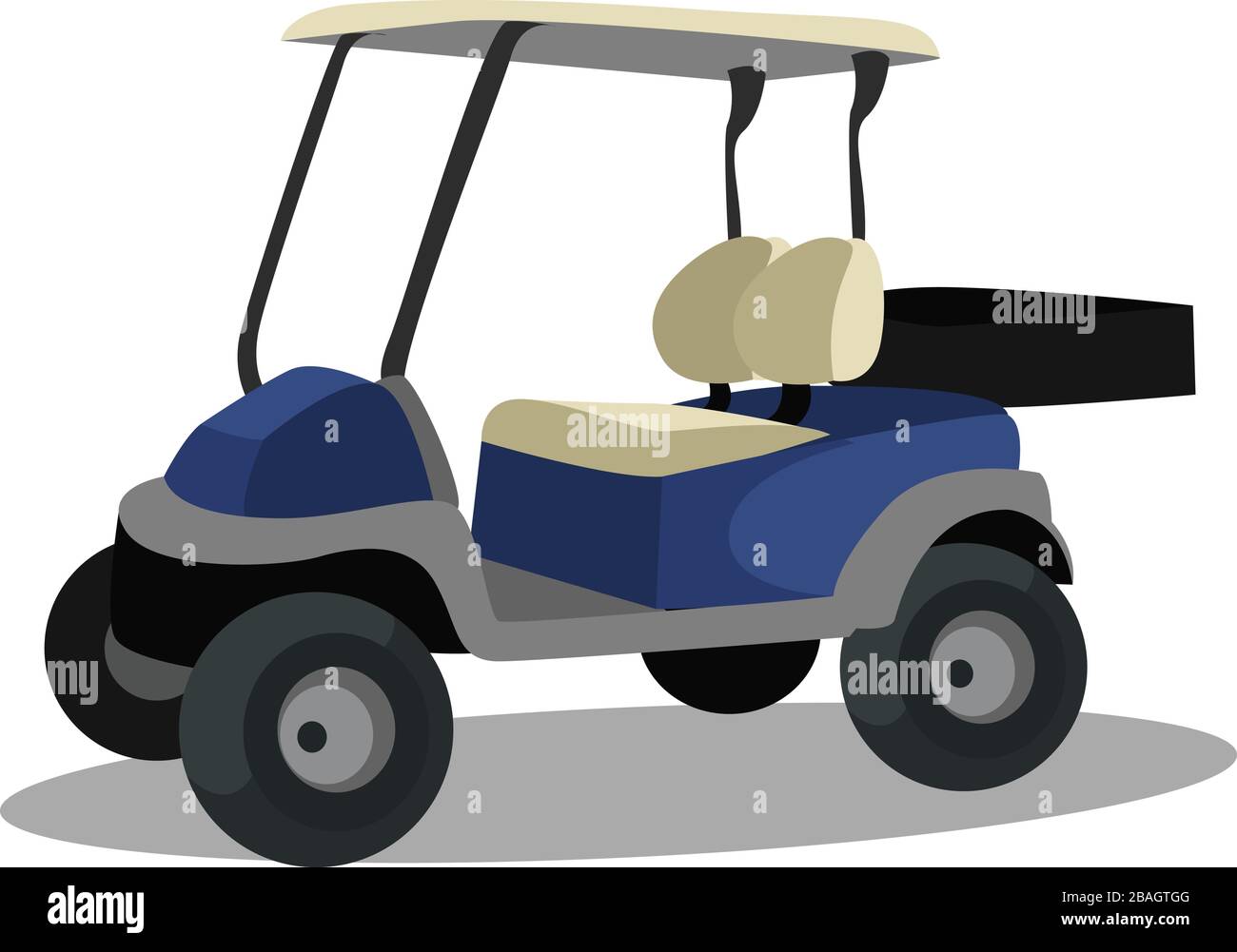 Golf cart, illustration, vector on white background Stock Vector