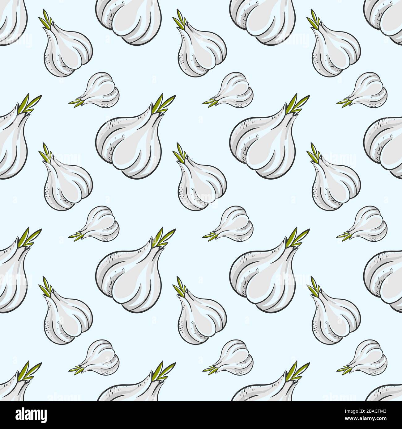 Vector Garlic Pattern Garlic pattern, illustration, vector on white background Stock Vector ...