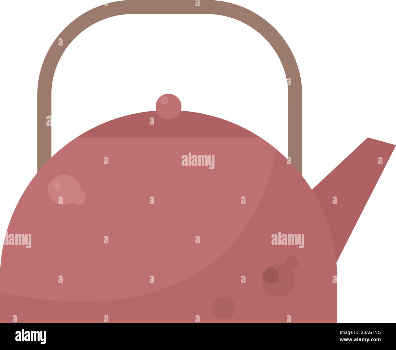 Pink kettle, illustration, vector on white background Stock Vector ...