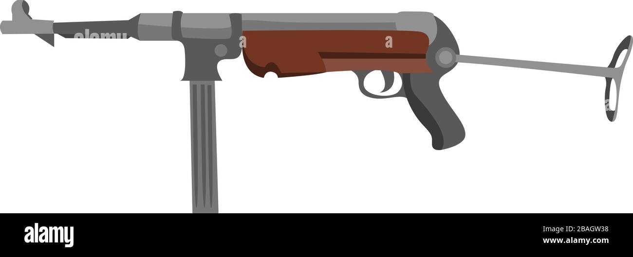 MP 40 gun, illustration, vector on white background Stock Vector