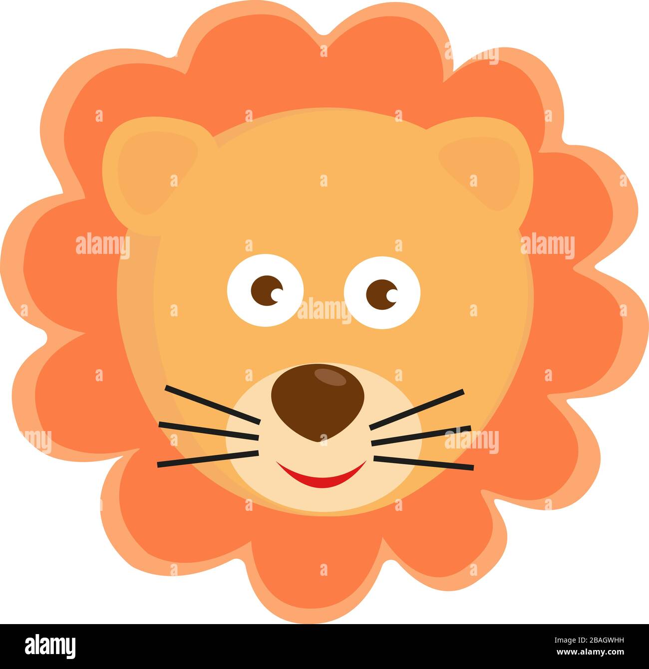 Lions head, illustration, vector on white background Stock Vector Image
