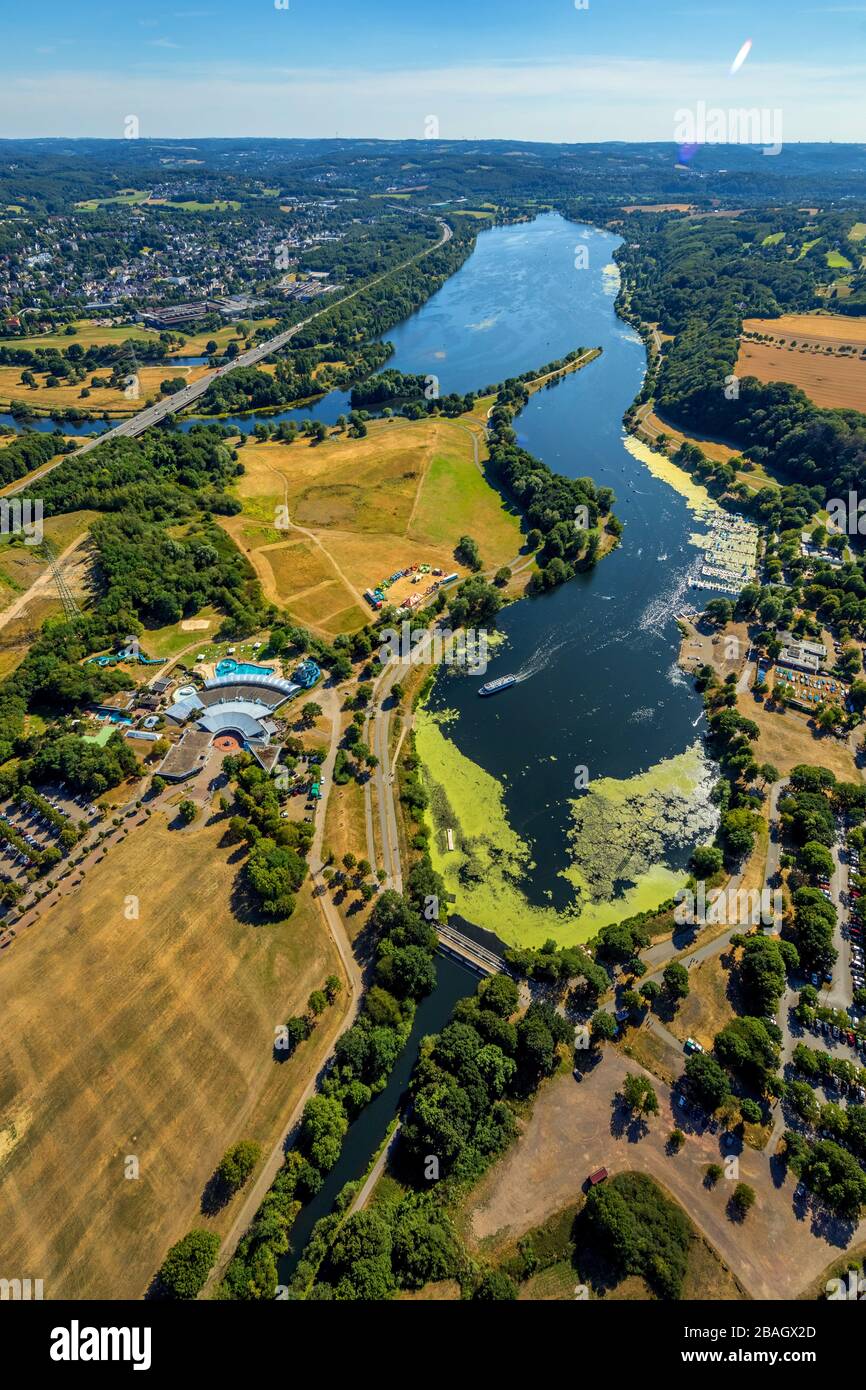lake Kemnade, 22.07.2019, aerial view, Germany, North Rhine-Westphalia, Ruhr Area, Bochum Stock Photo