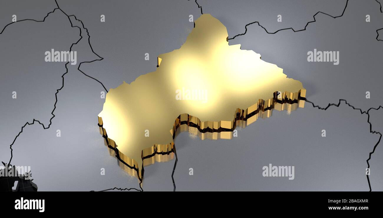 Central african republic 3d map hi-res stock photography and images - Alamy