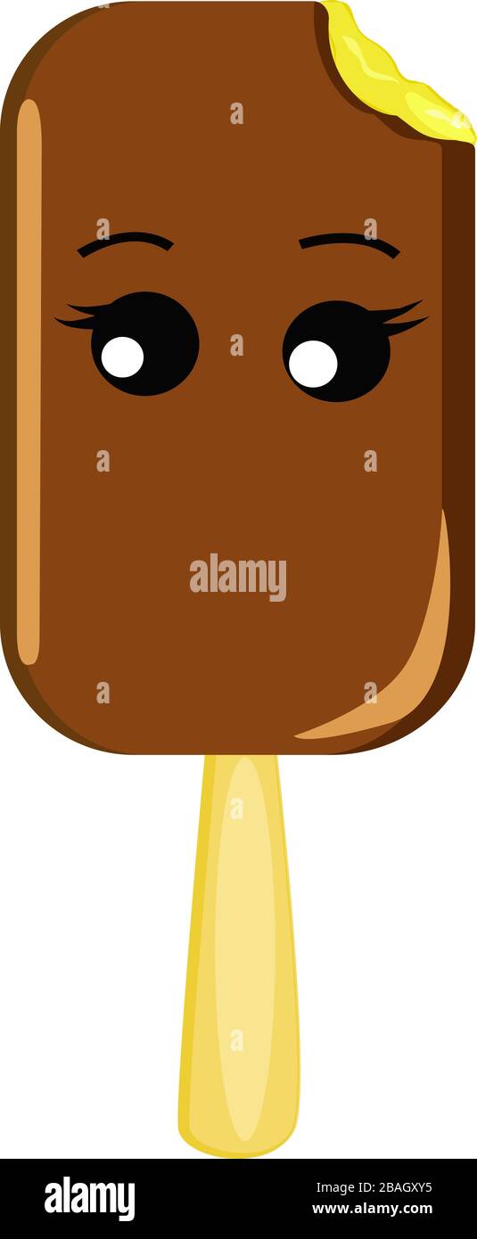 Ice cream on stick, illustration, vector on white background Stock Vector