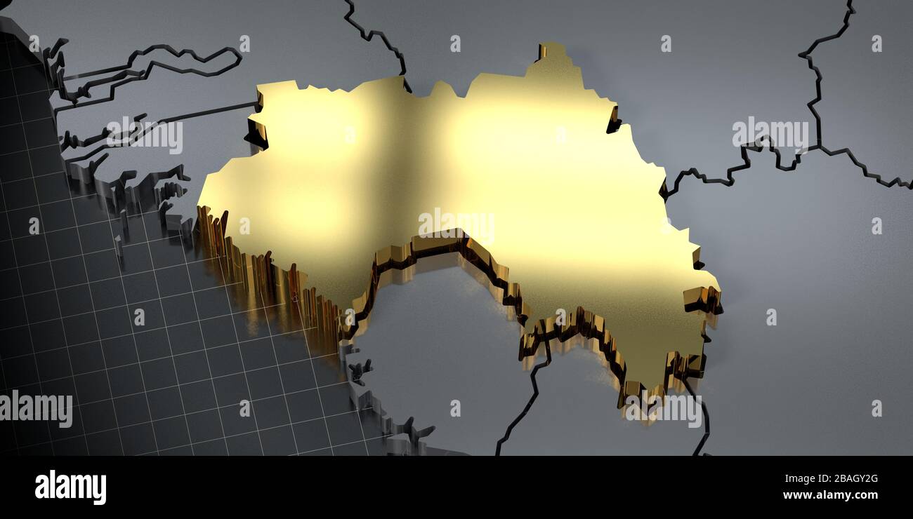 Guinea - country shape - 3D illustration Stock Photo - Alamy