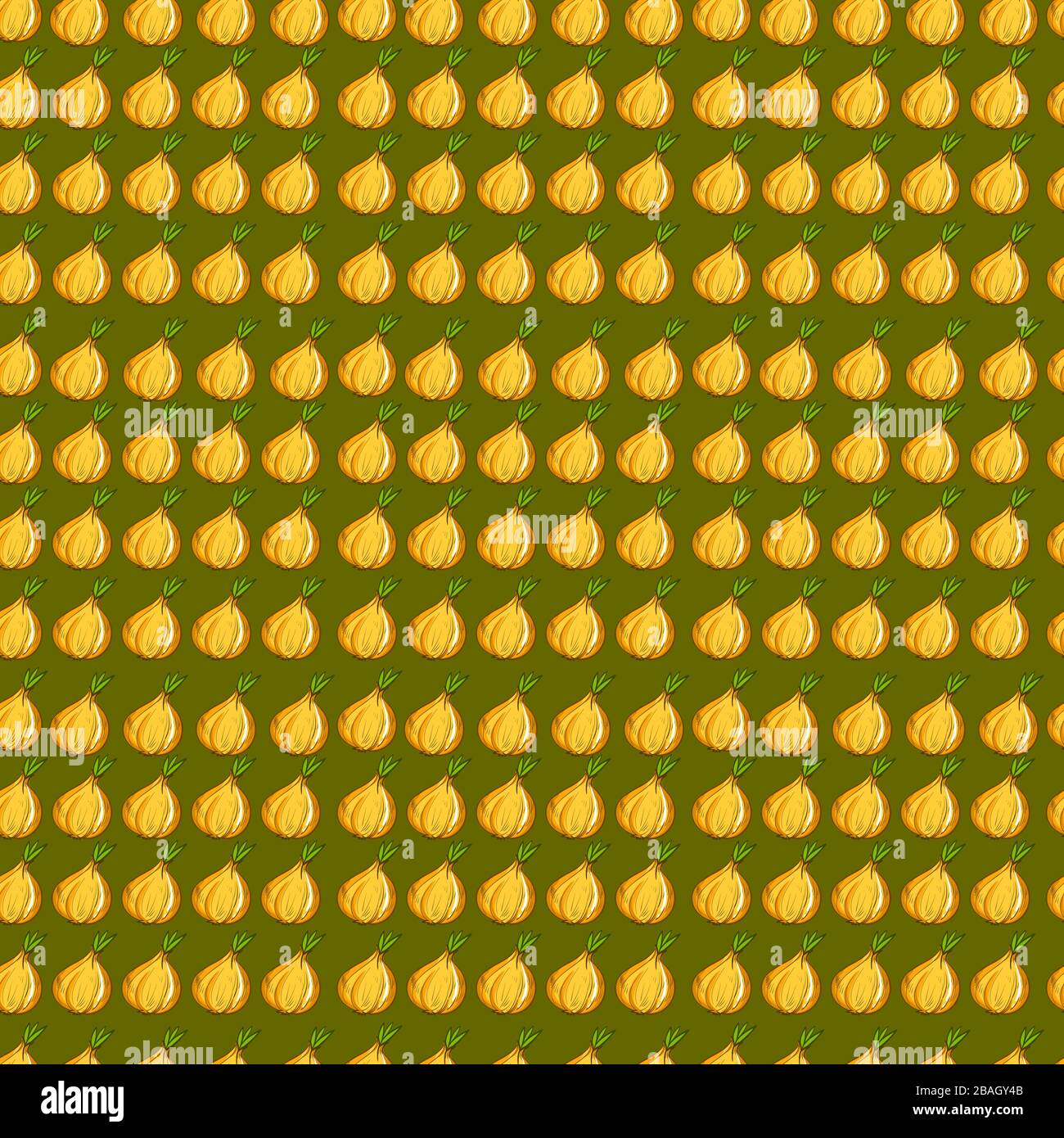 Onions pattern, illustration, vector on white background Stock Vector