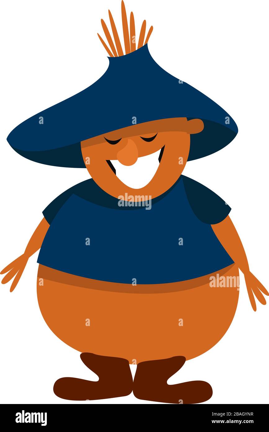 Scarecrow OZ, illustration, vector on white background Stock Vector