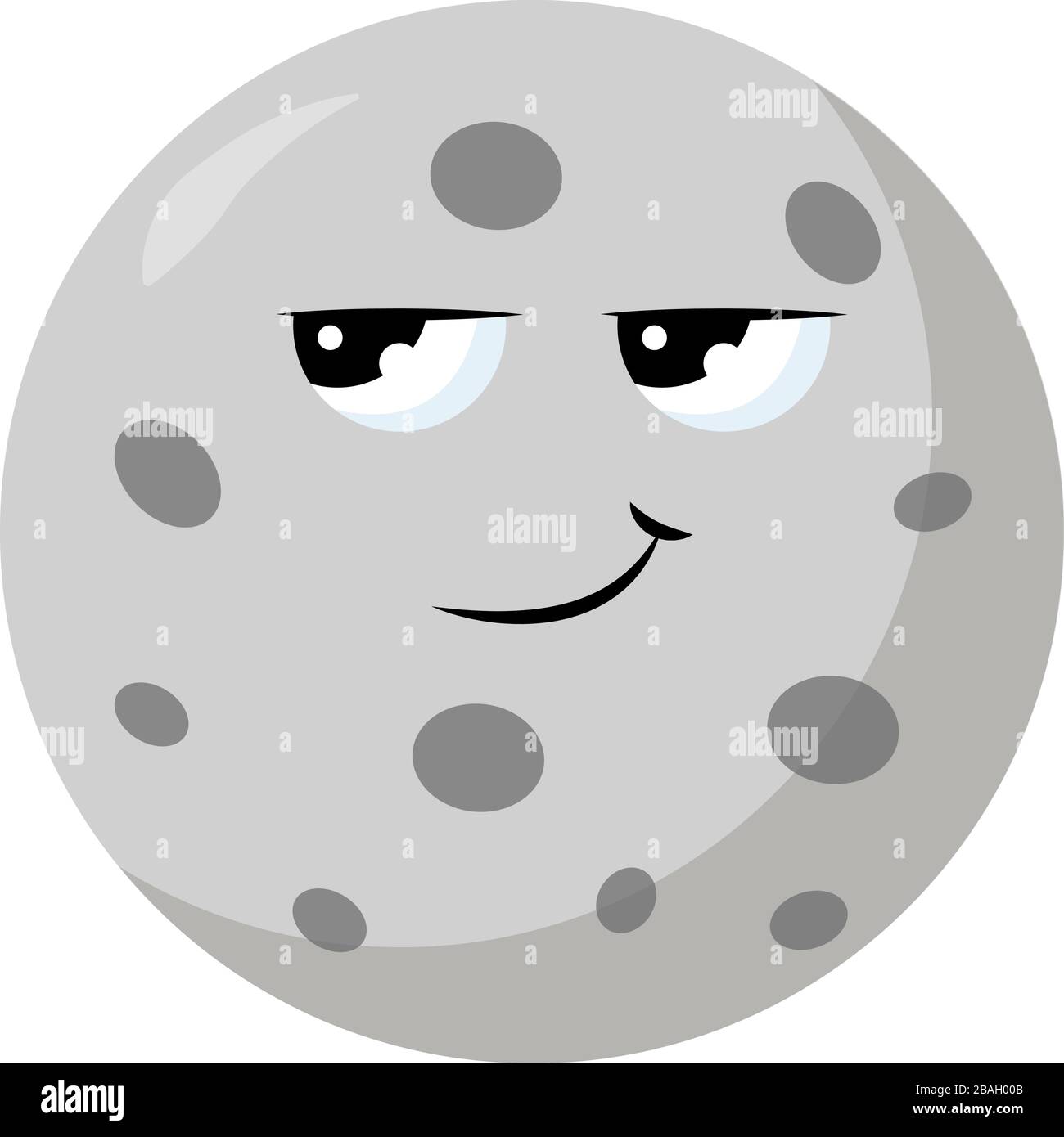 Big moon, illustration, vector on white background Stock Vector