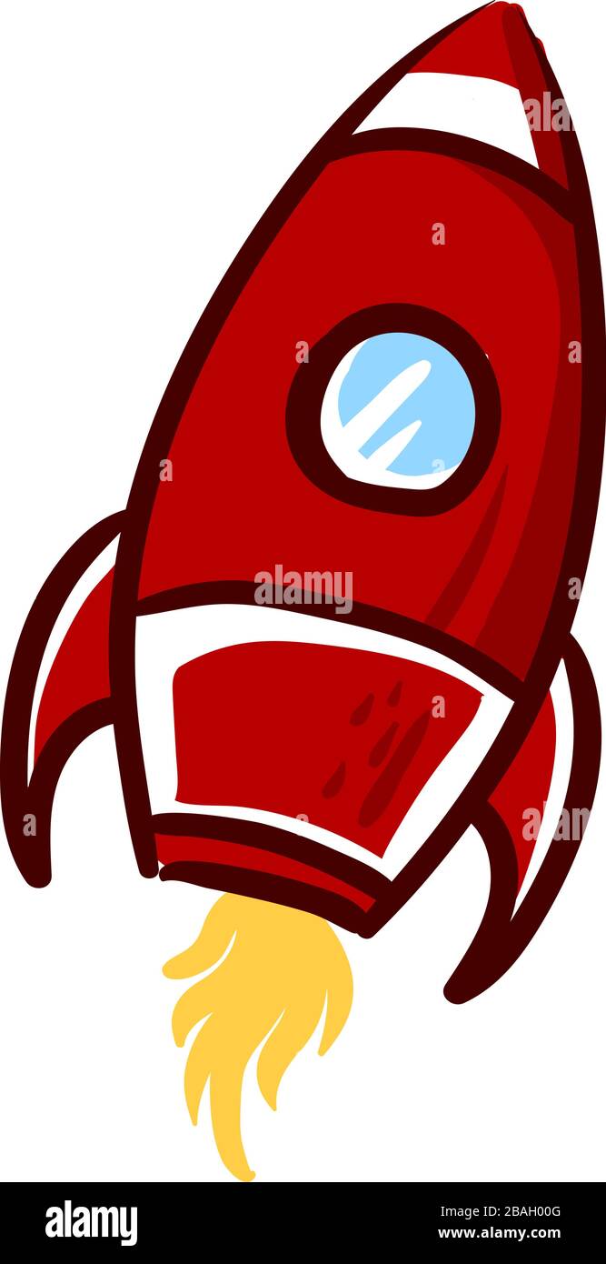 Red Flying Rocket Illustration Vector On White Background Stock red-flying-rocket-illustration-vector-on-white-background-stock