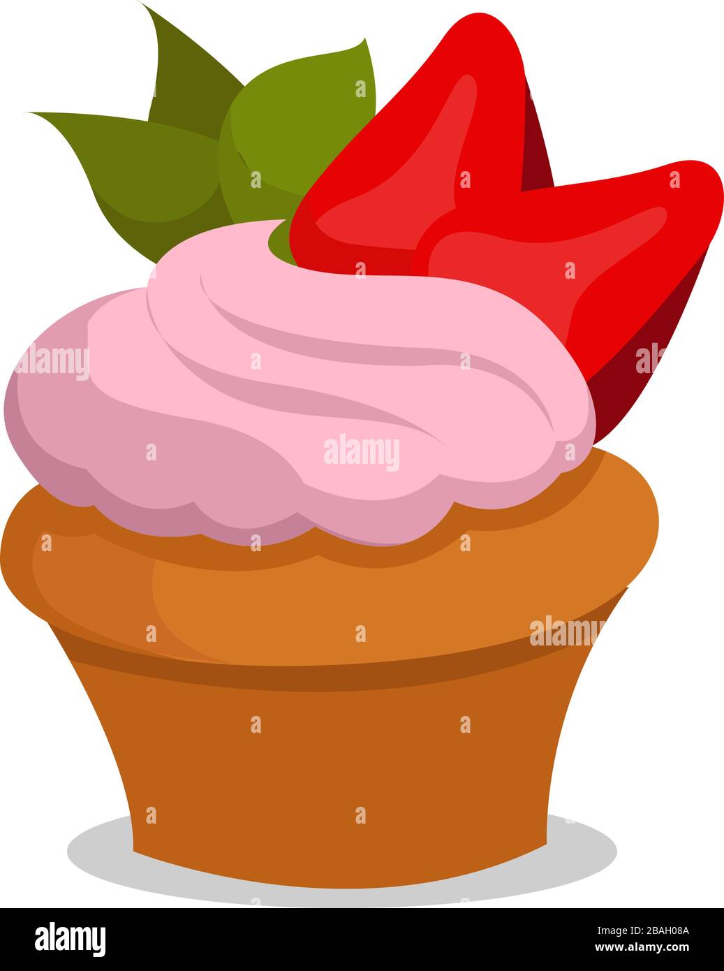 Sweet cupcake, illustration, vector on white background Stock Vector