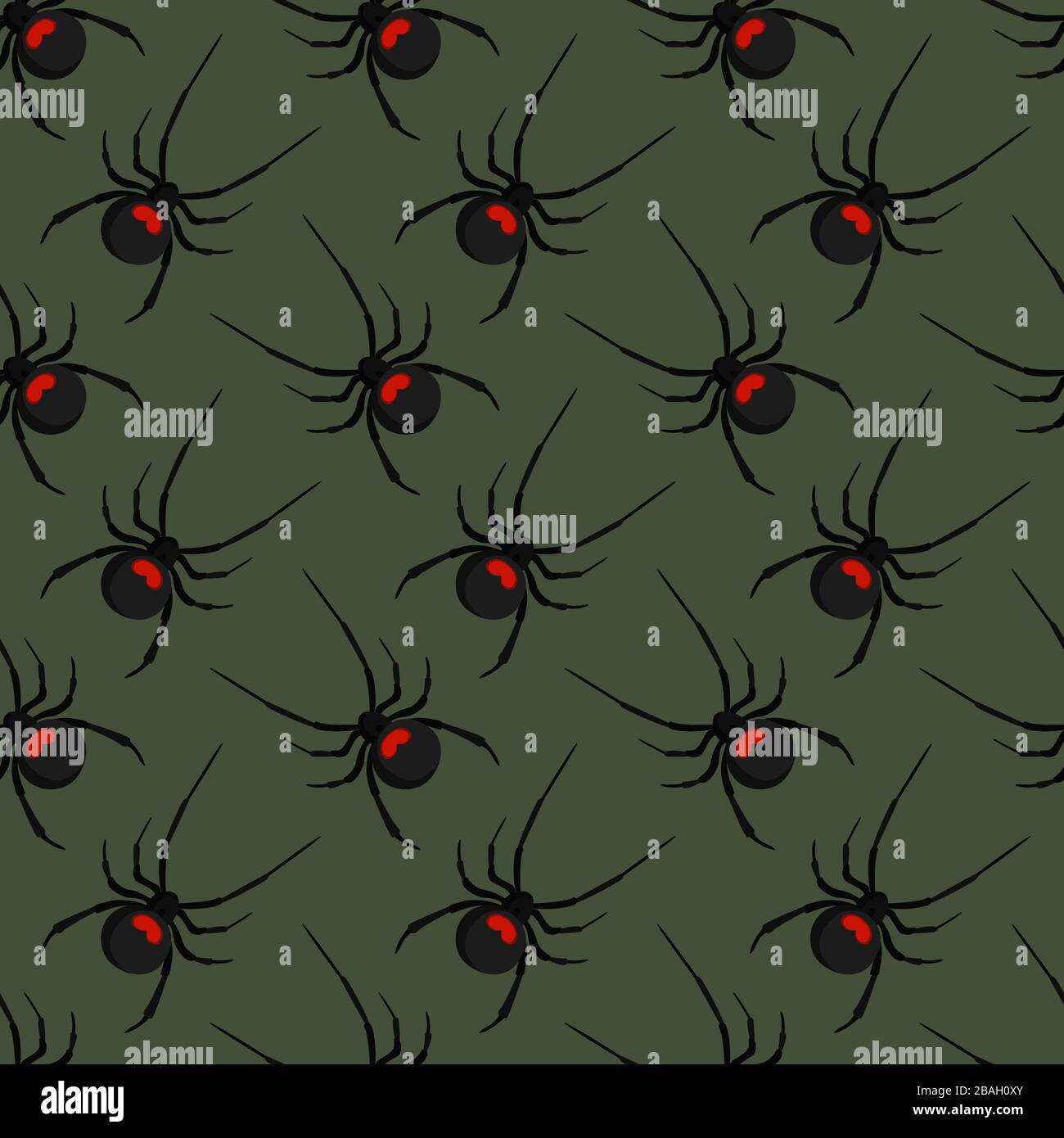 Black widow spiders, illustration, vector on white background Stock Vector