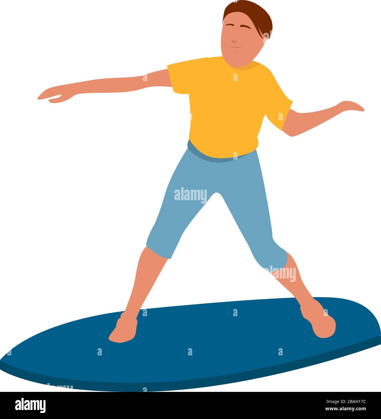 Man with surfboard on beach with wave Stock Vector Images - Alamy