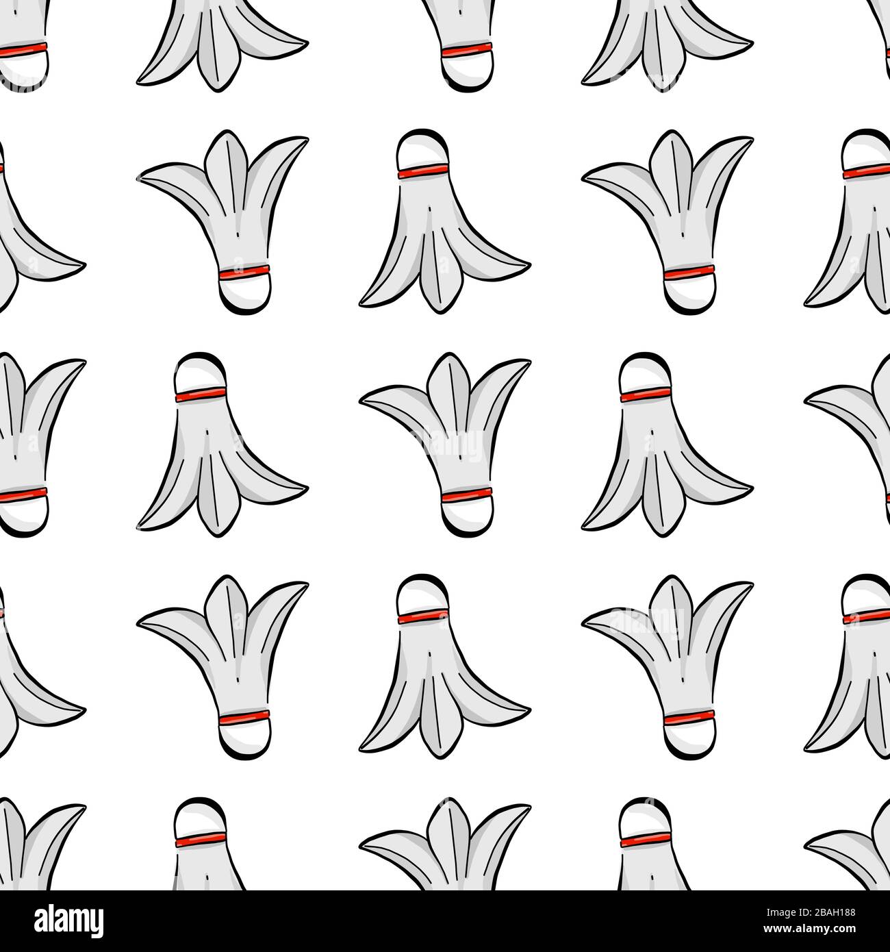 Badminton ball pattern, illustration, vector on white background Stock Vector