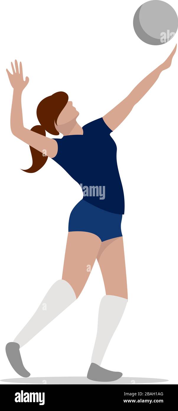 Volleyball player, illustration, vector on white background Stock Vector