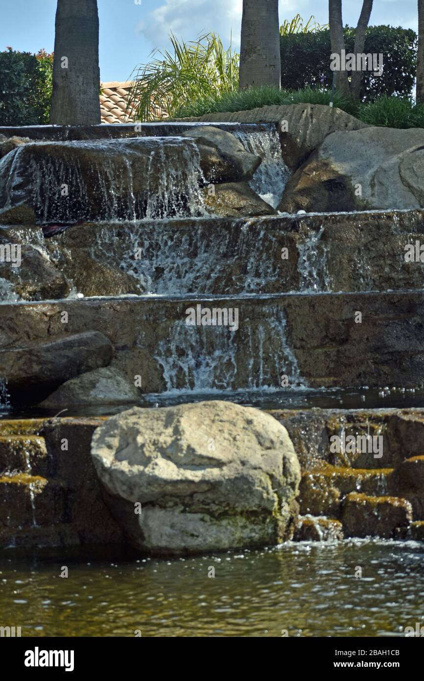 Rock Entry Fountain Stock Photo Alamy