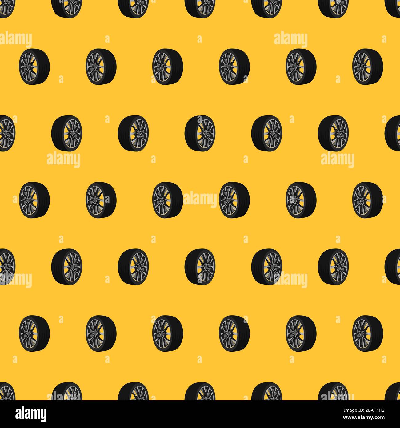 Wheels pattern, illustration, vector on white background Stock Vector