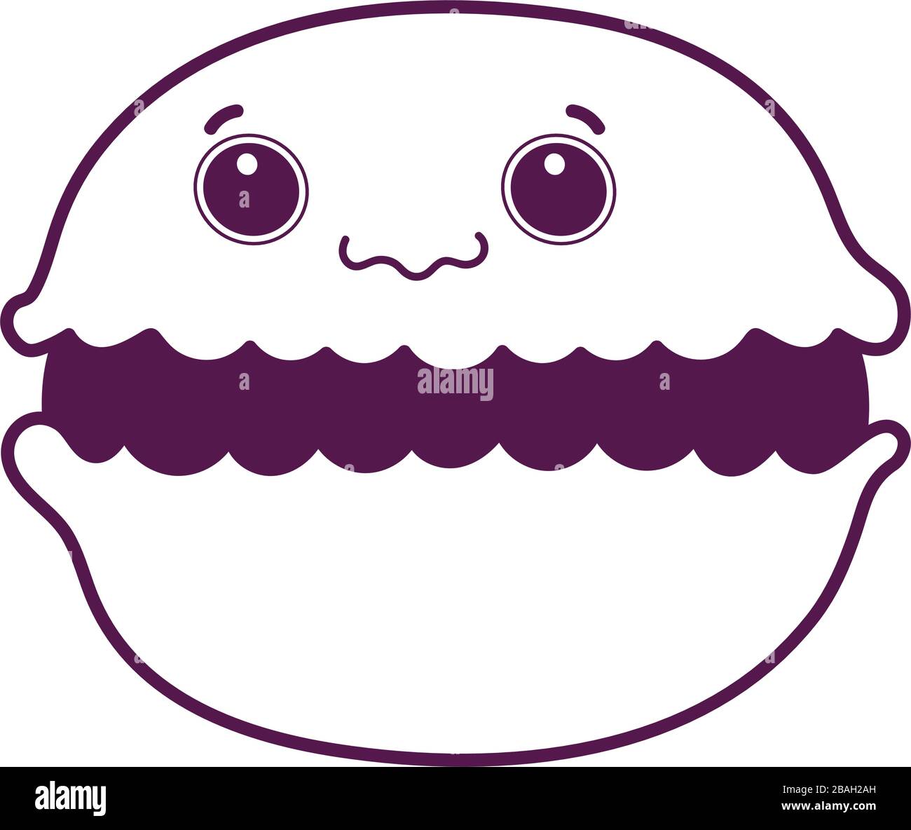 cute food macaroon sweet dessert kawaii cartoon vector illustration ...