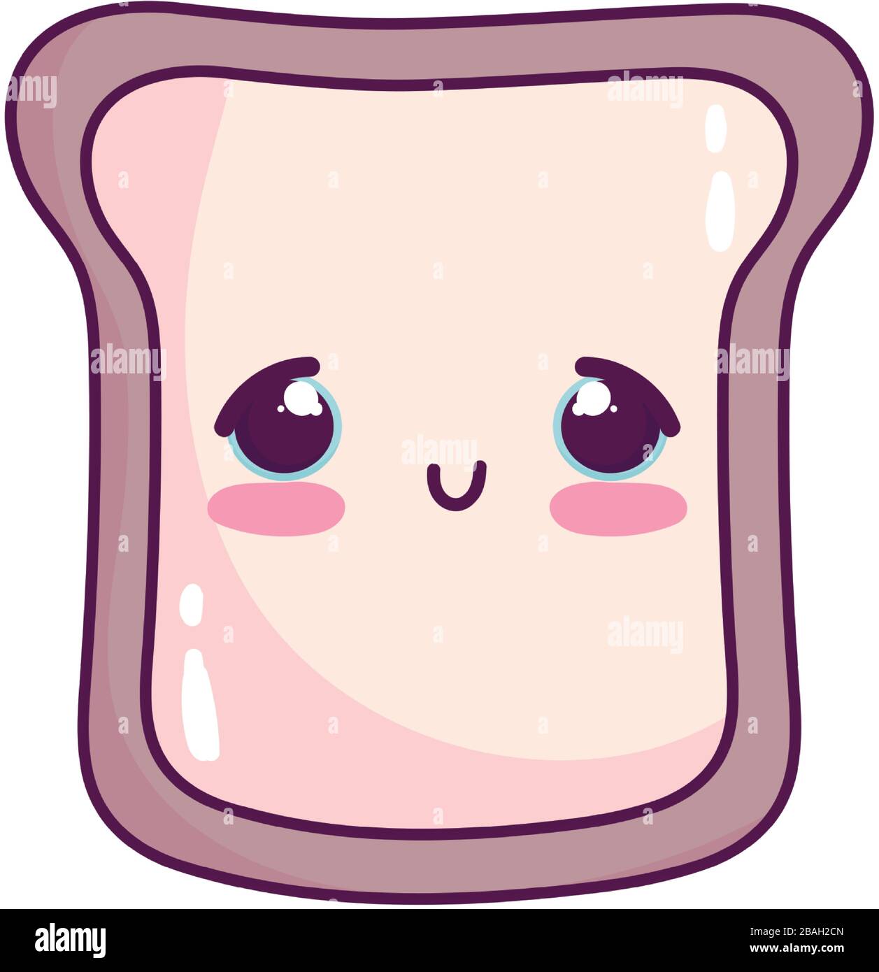 cute food bread sweet dessert kawaii cartoon vector illustration ...