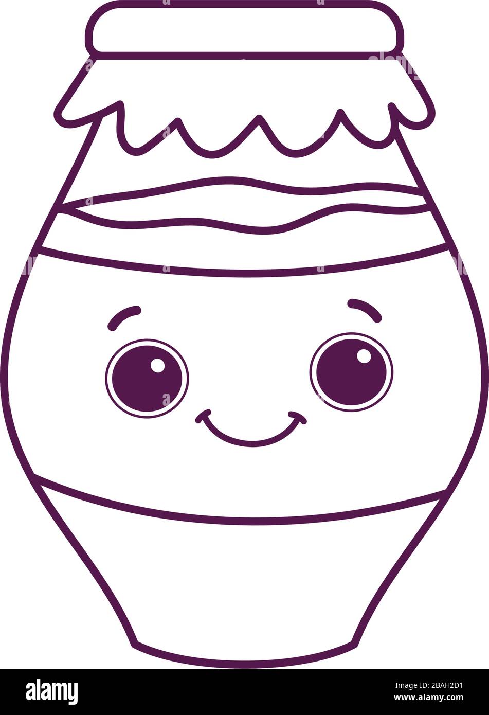 cute food jar with jam sweet dessert kawaii cartoon vector illustration ...