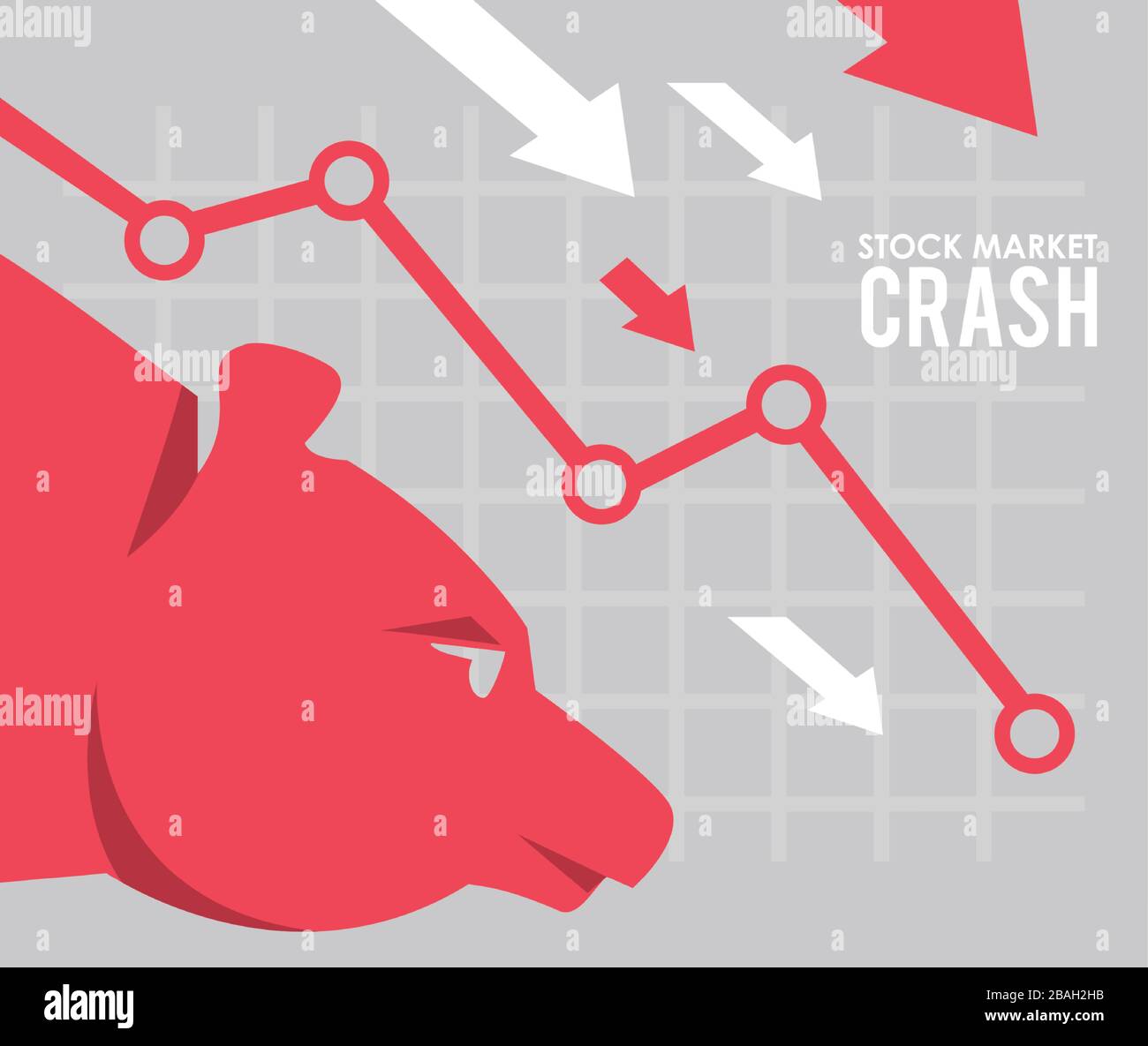 stock market crash with arrows down and bear Stock Vector Image & Art ...