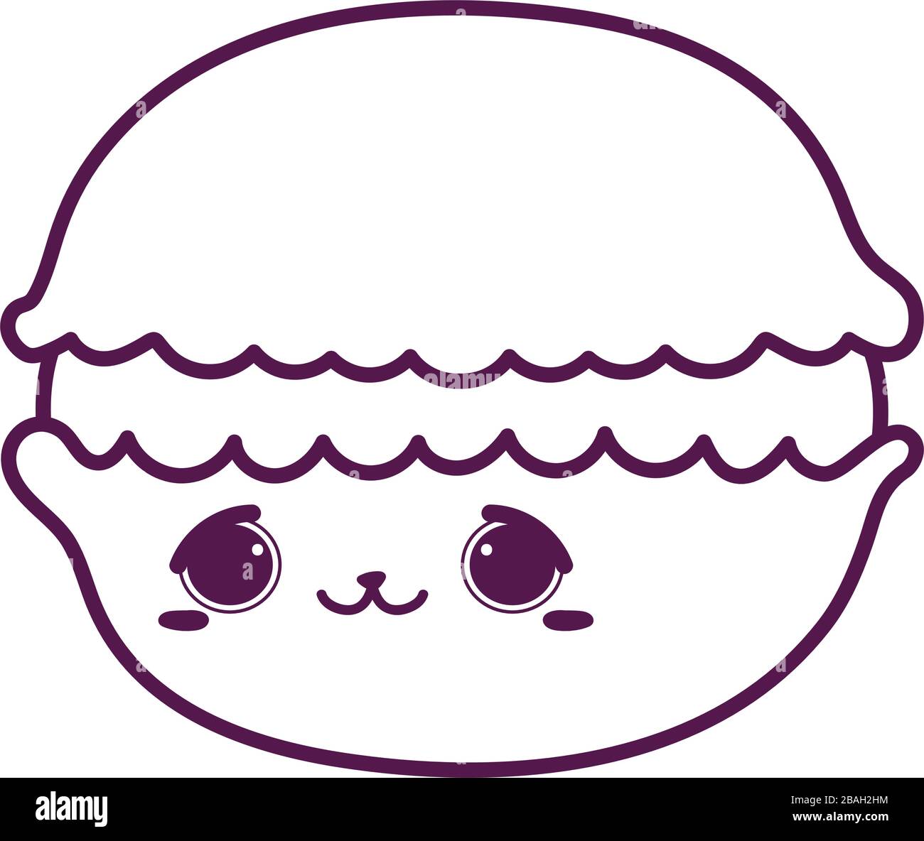 cute food macaroon sweet dessert kawaii cartoon vector illustration ...