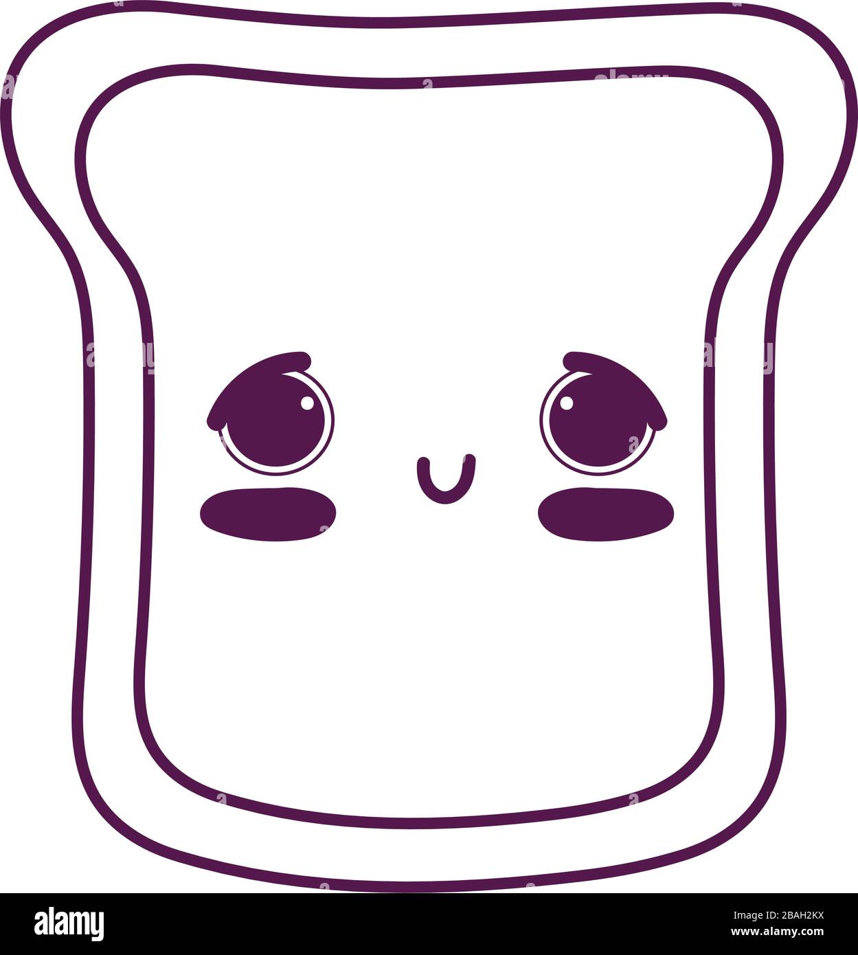cute food bread sweet dessert kawaii cartoon vector illustration ...