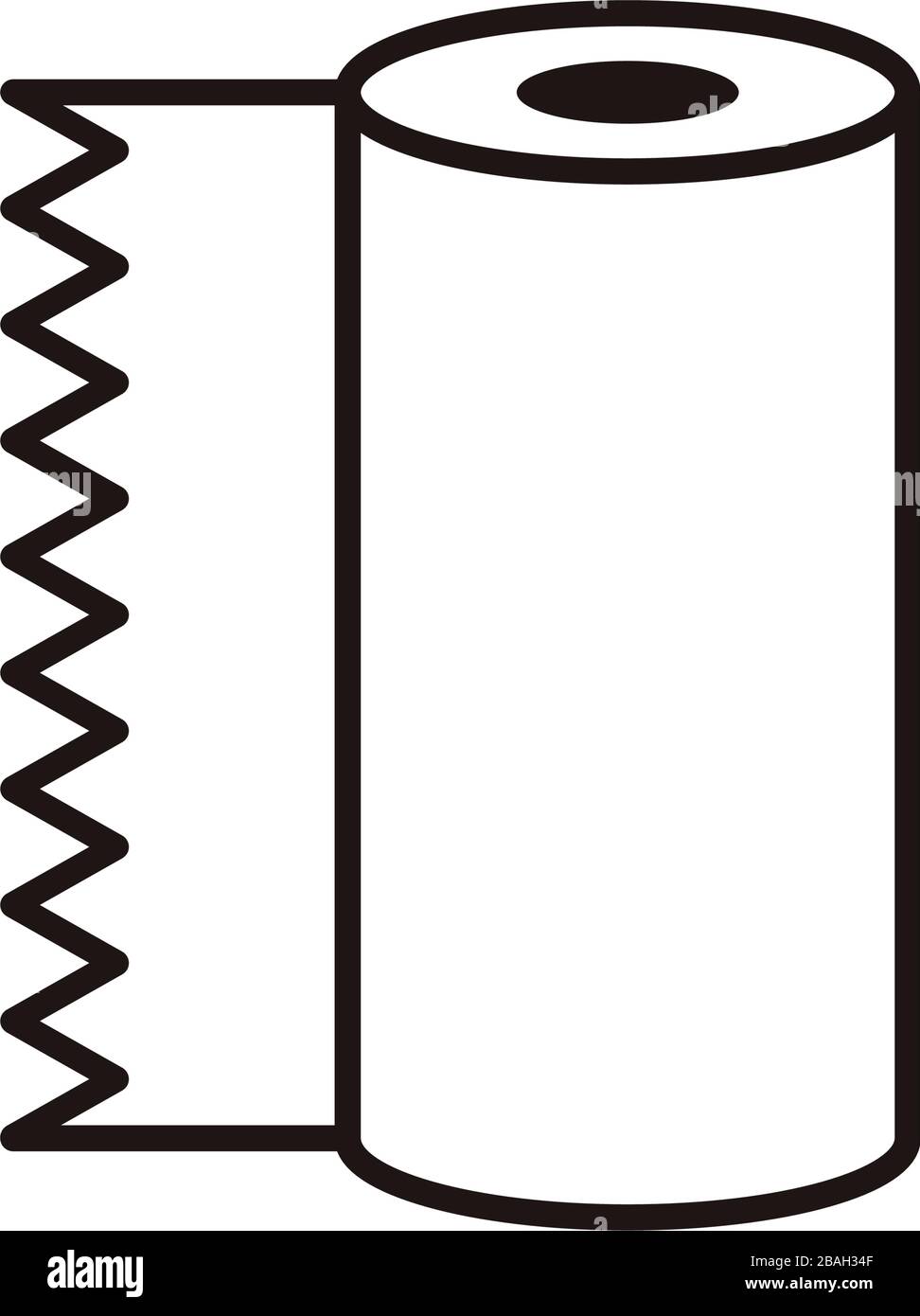 absorbent towels roll line style icon Stock Vector