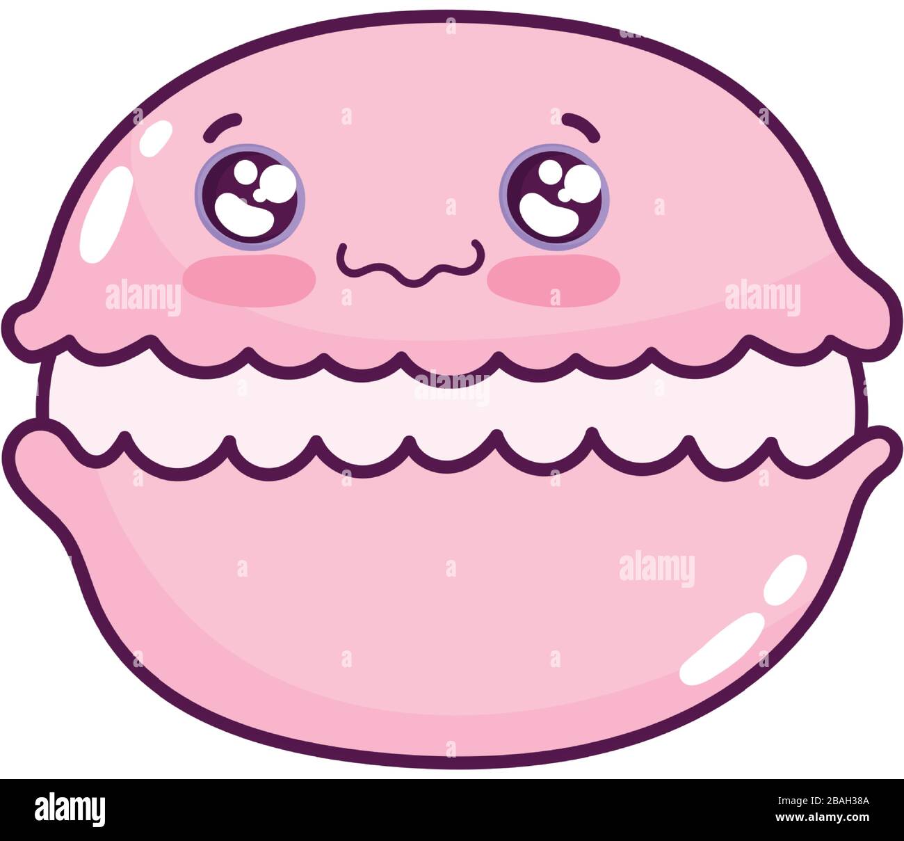 cute food macaroon sweet dessert kawaii cartoon vector illustration