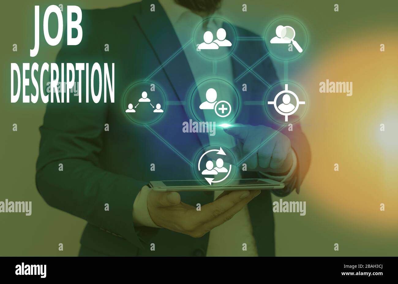Text sign showing Job Description. Business photo text a formal account ...