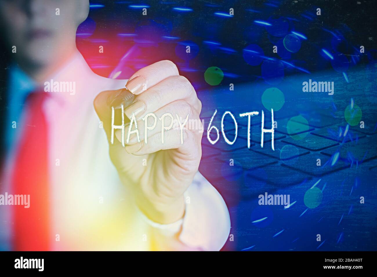 Writing note showing Happy 60Th. Business concept for a joyful occasion ...
