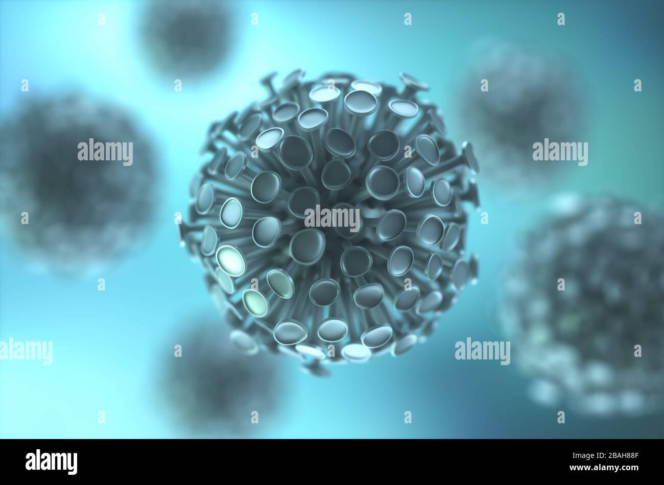 Virus particles, illustration Stock Photo