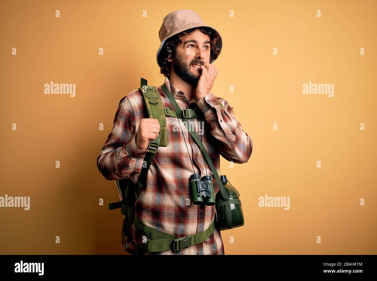 Man curly hair beard biting hi-res stock photography and images - Alamy