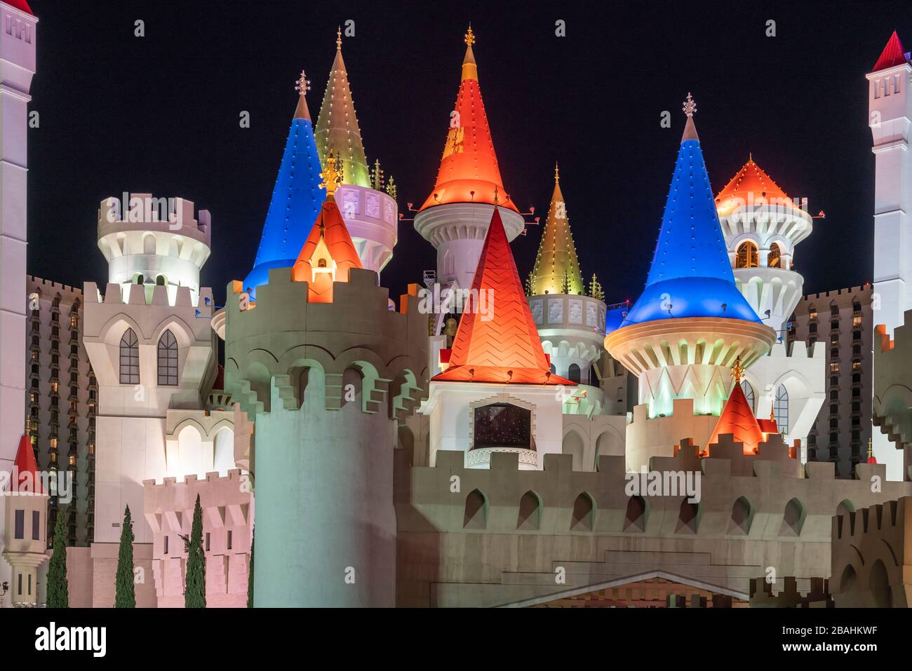 The Excalibur casino complex along The Strip in Las Vegas, Nevada, USA. Stock Photo