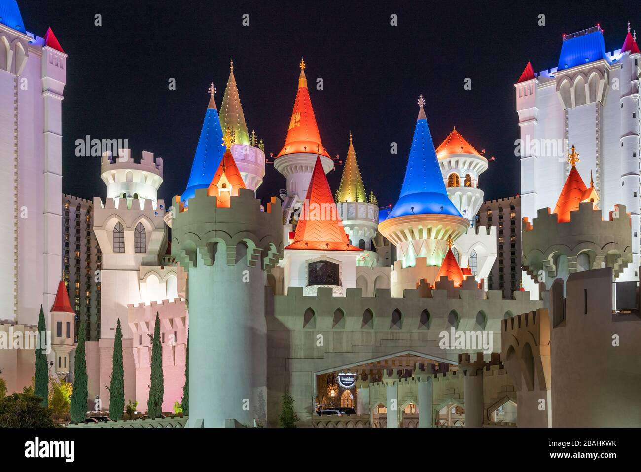The Excalibur casino complex along The Strip in Las Vegas, Nevada, USA. Stock Photo