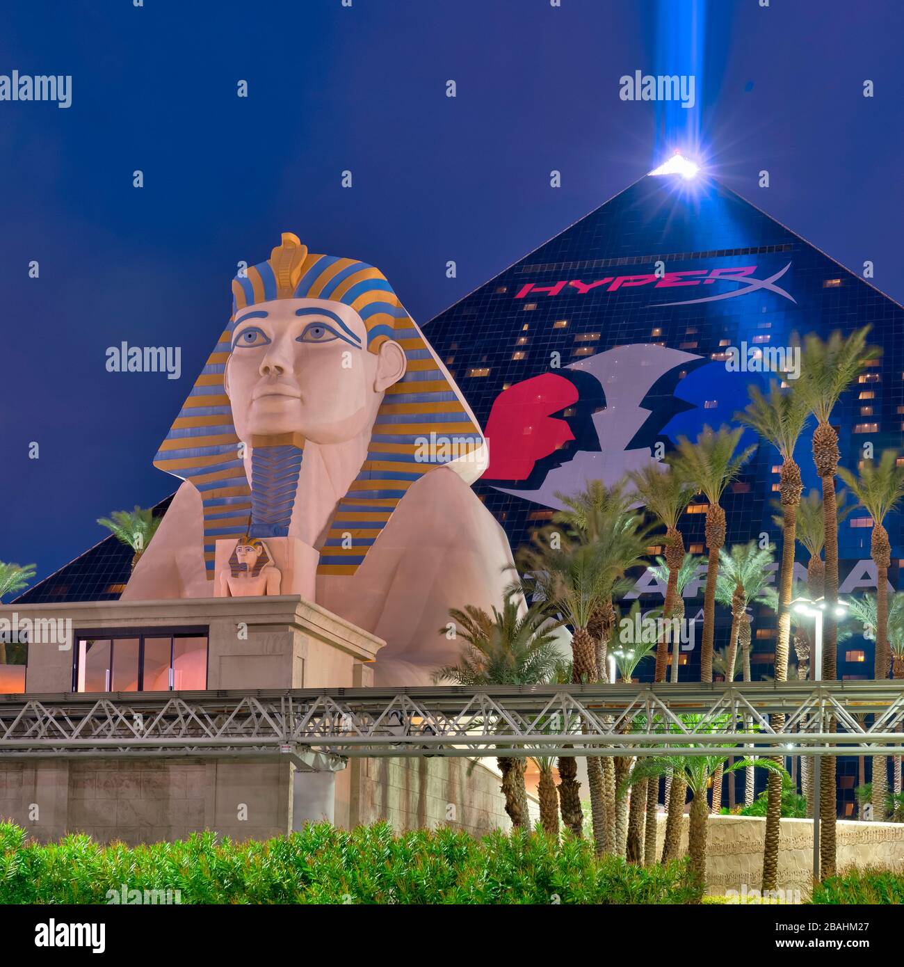 Luxor Las Vegas at Night - Sphinx and Beam, This is one of …