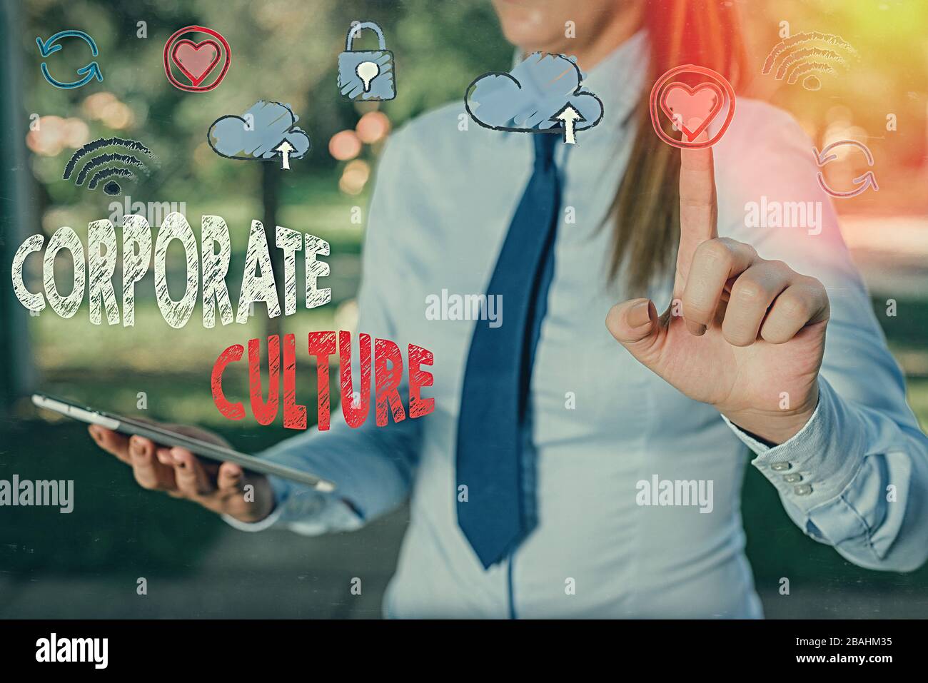 Text sign showing Corporate Culture. Business photo text pervasive ...