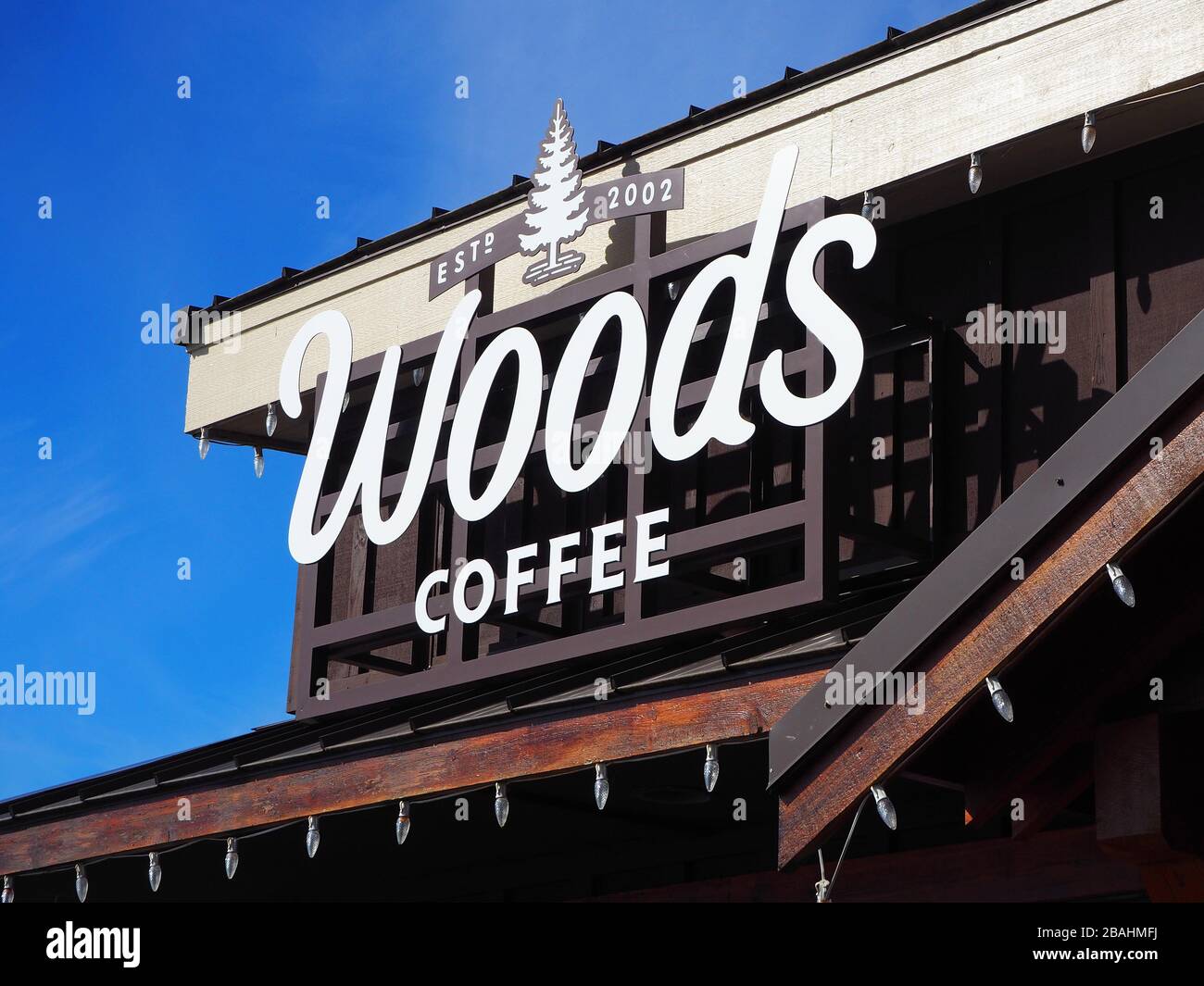 Woods Coffee, Boulevard Park, Bellingham, Washington State, USA Stock