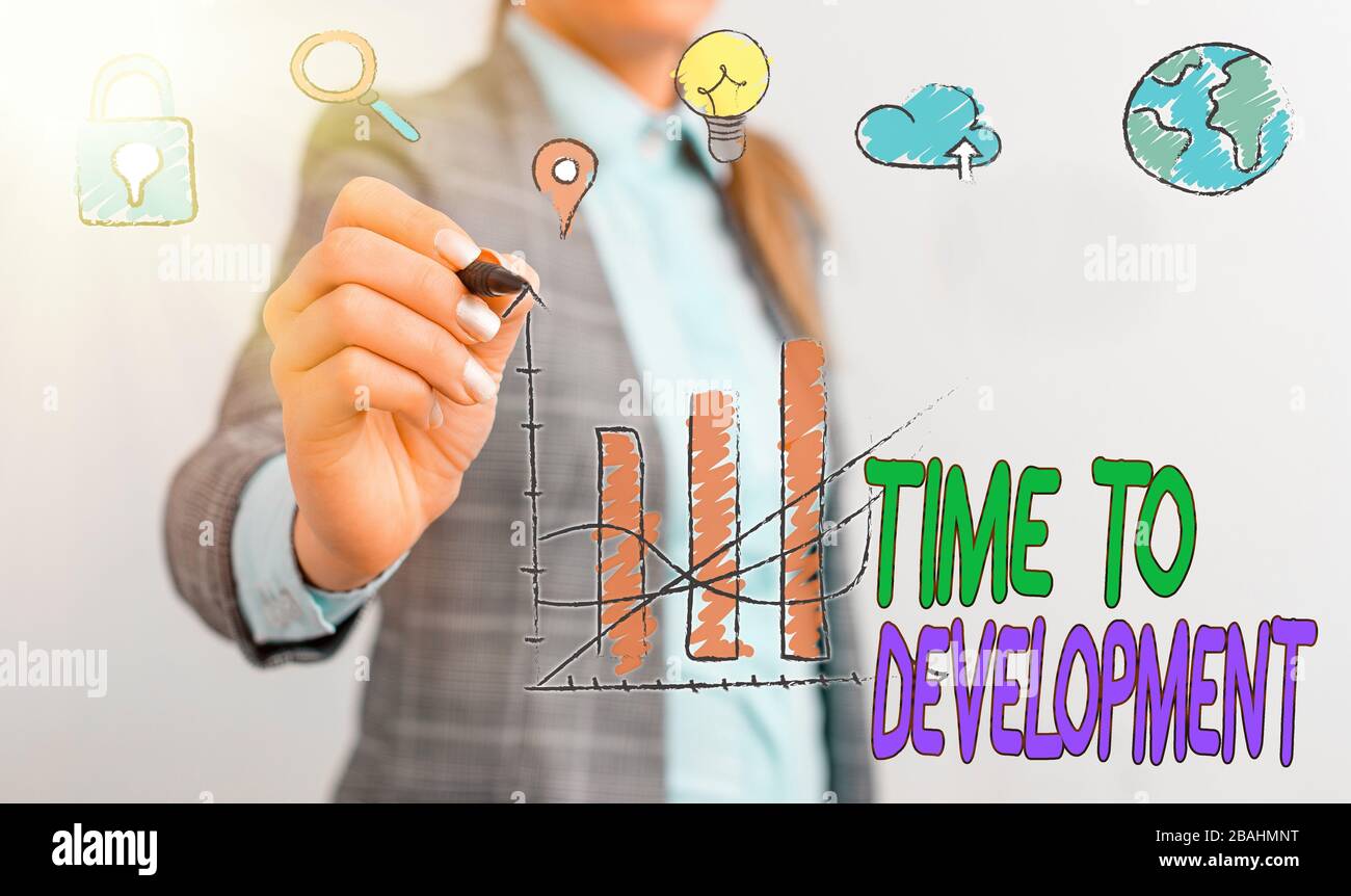 Conceptual hand writing showing Time To Development. Concept meaning a ...