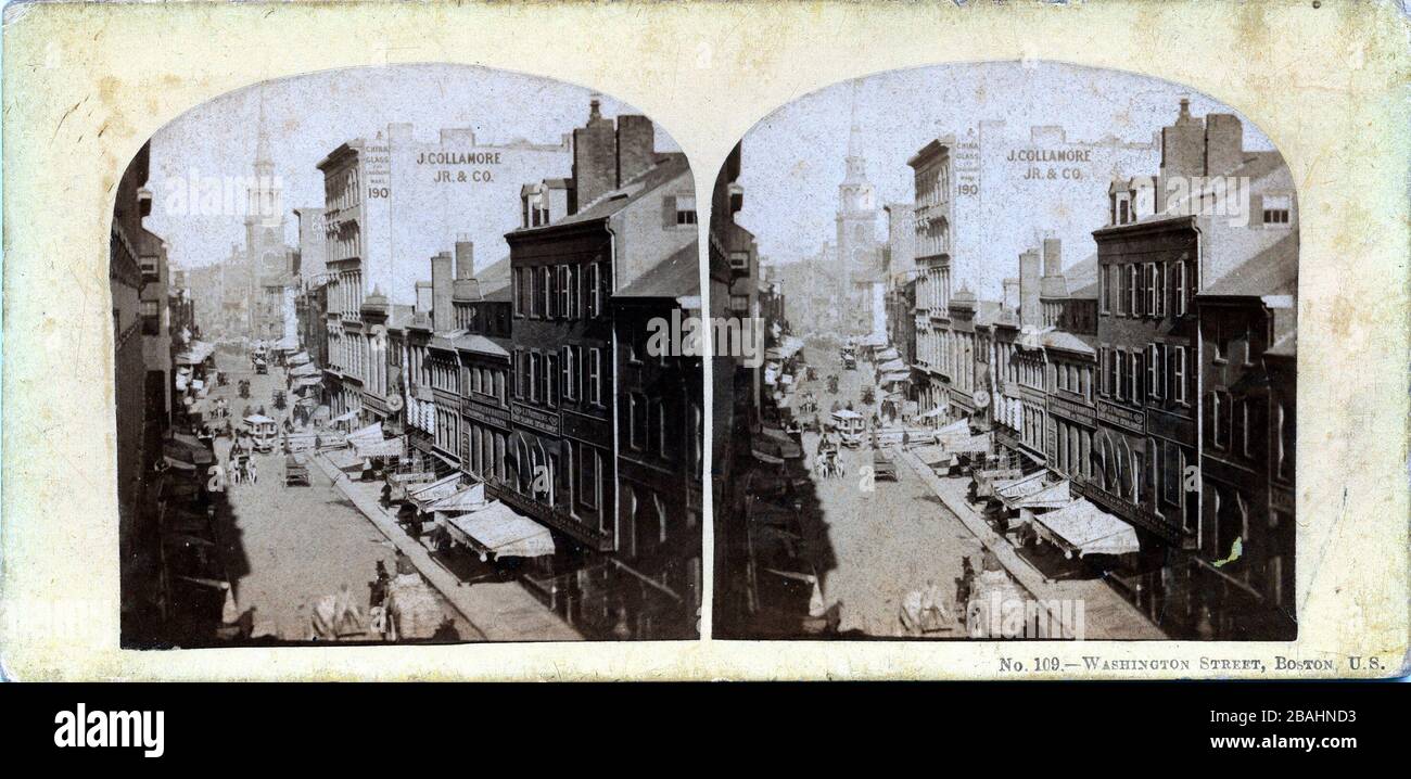 Washington Street, Boston, by William England, 1859 Stock Photo