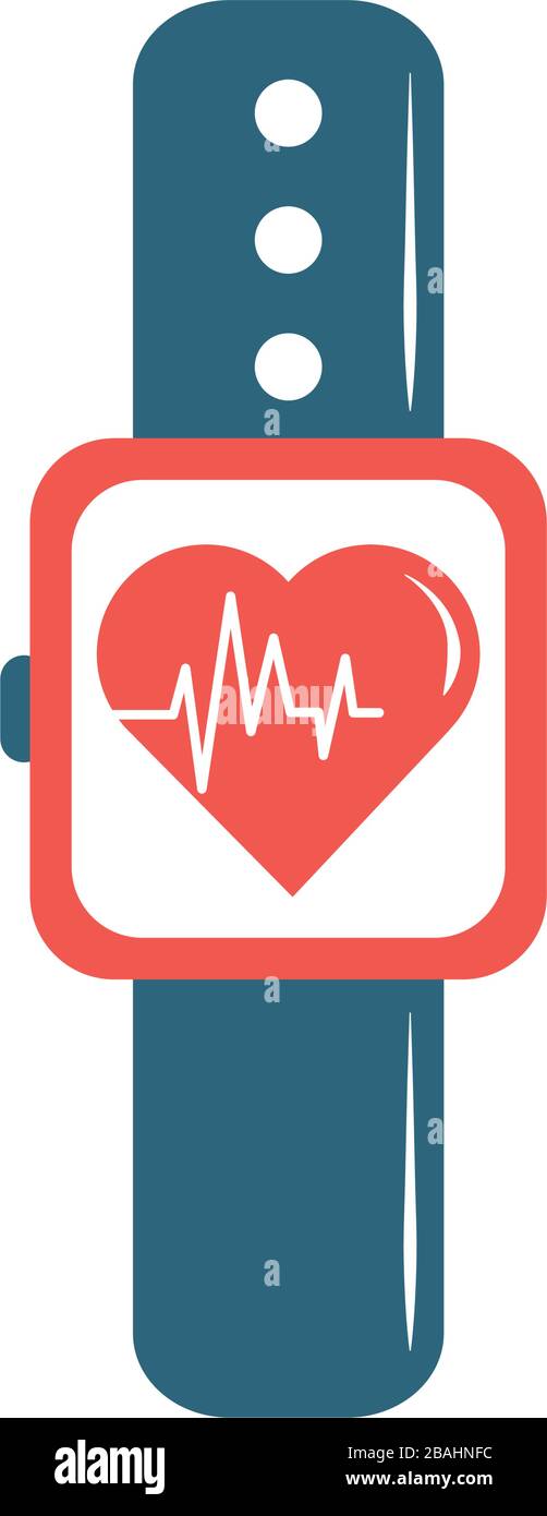 online doctor smart watch heartbeat health care flat style icon vector ...