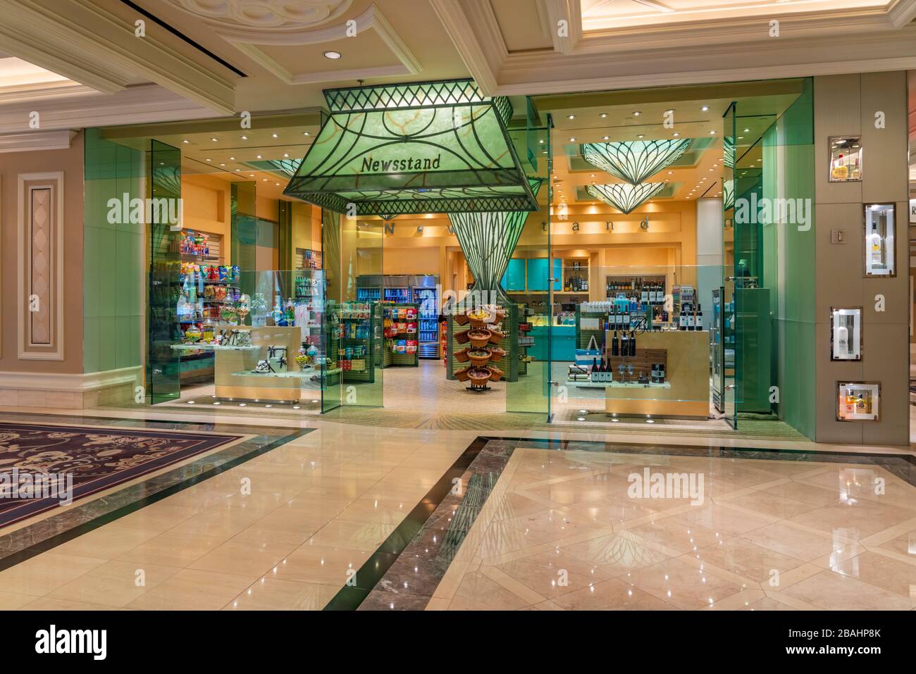 Interior decor and shops at the Bellagio Hotel and Casino complex along The Strip in Las Vegas, Nevada, USA. Stock Photo