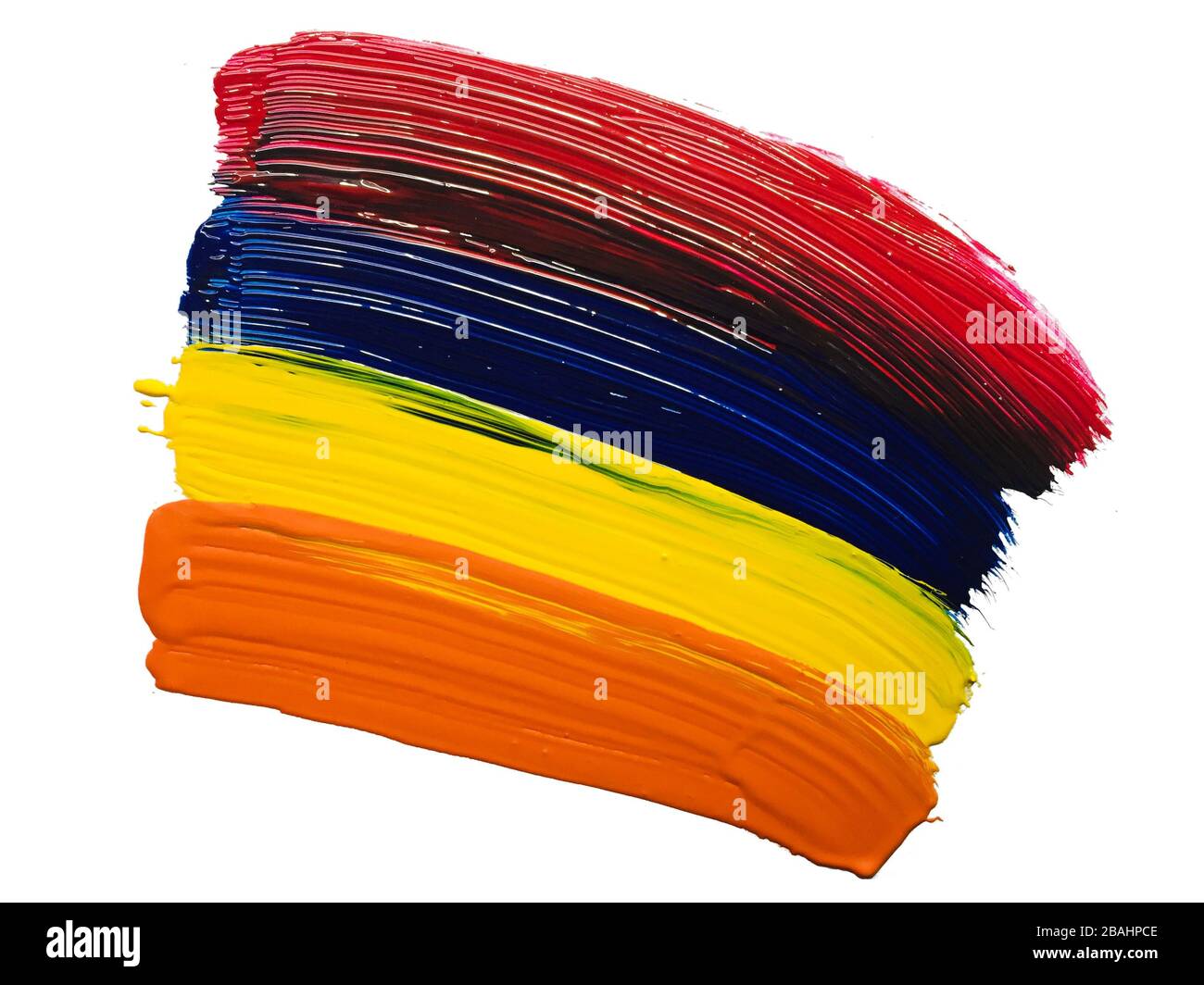 cyan magenta yellow orange brush stroke Stock Photo - Alamy