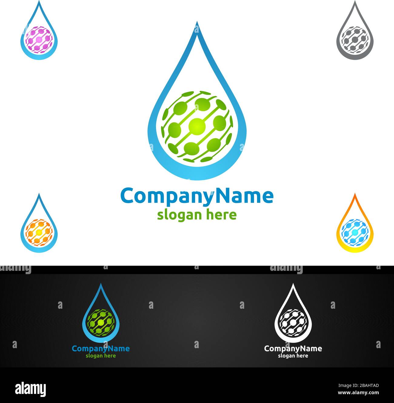 Water and Leaf Vector Logo for Natural Health Concept and Clean Water Company Stock Vector Image