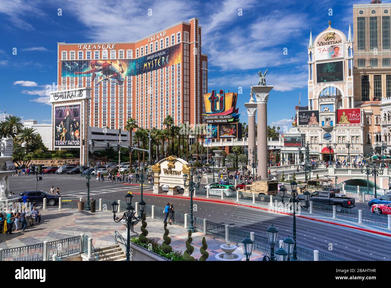 The Venetian casino and hotel complex along the Strip in Las Vegas, Nevada, USA. Stock Photo