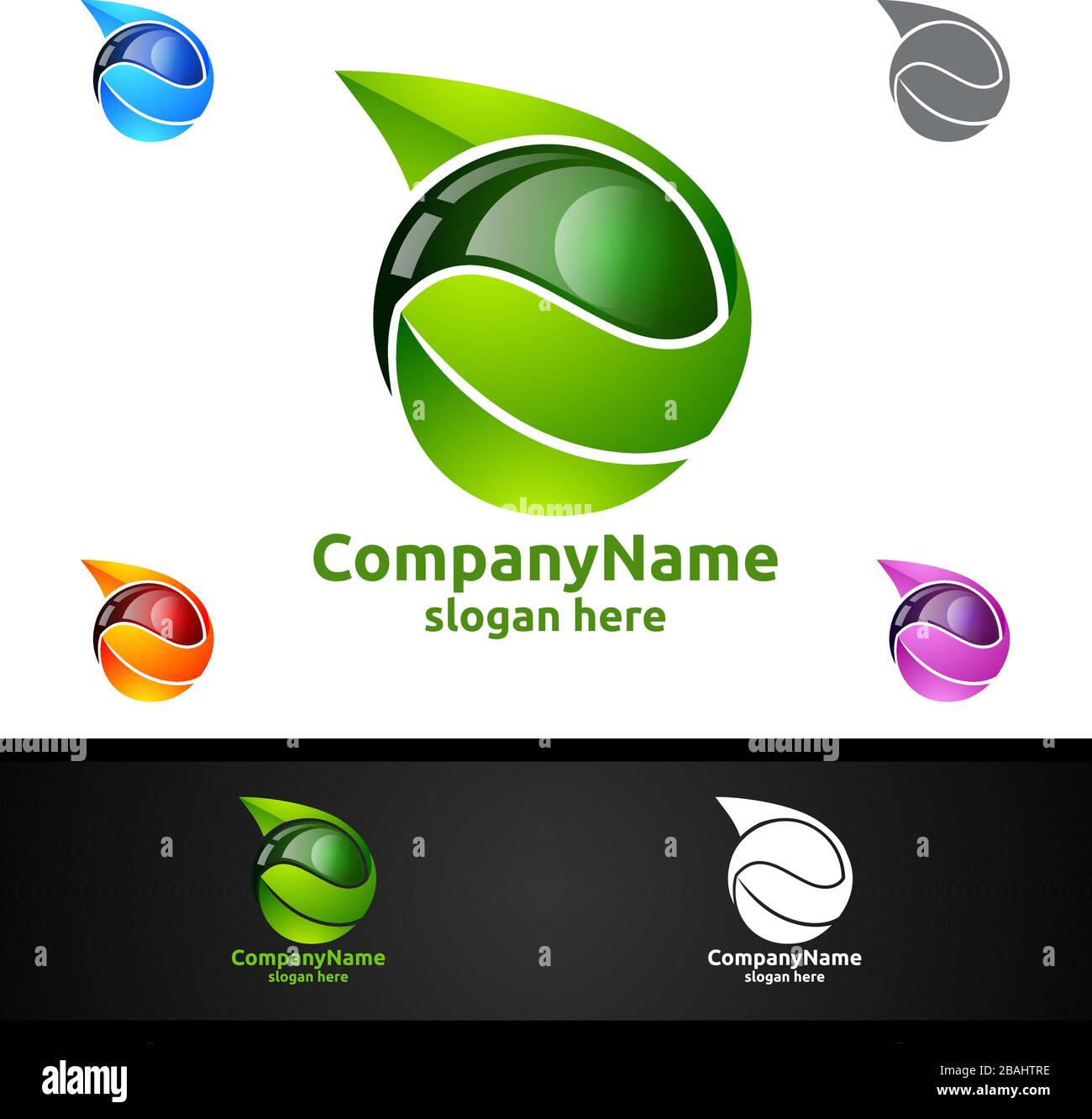 Water and Leaf Vector Logo for Natural Health Concept and Clean Water Company Stock Vector Image