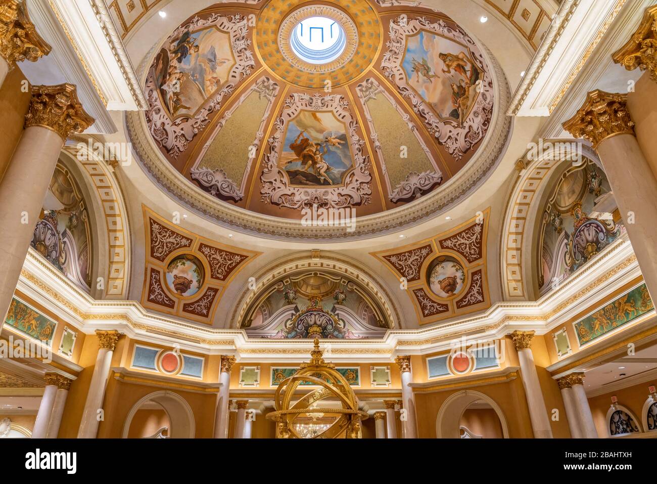 Interior decor at the Venetian casino and hotel complex along the Strip in Las Vegas, Nevada, USA. Stock Photo