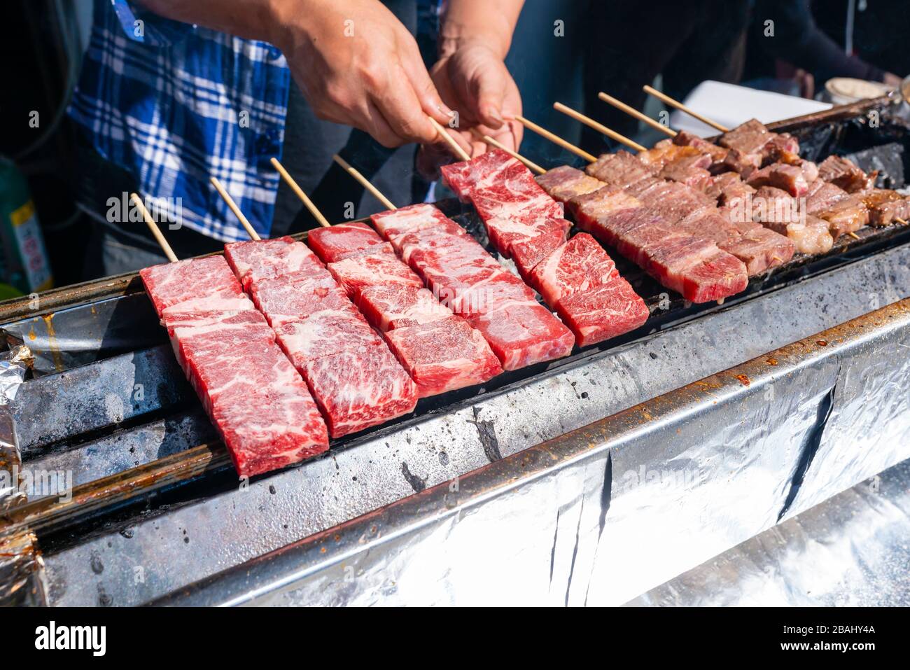 Japanese beef skewer Stock Photo Alamy